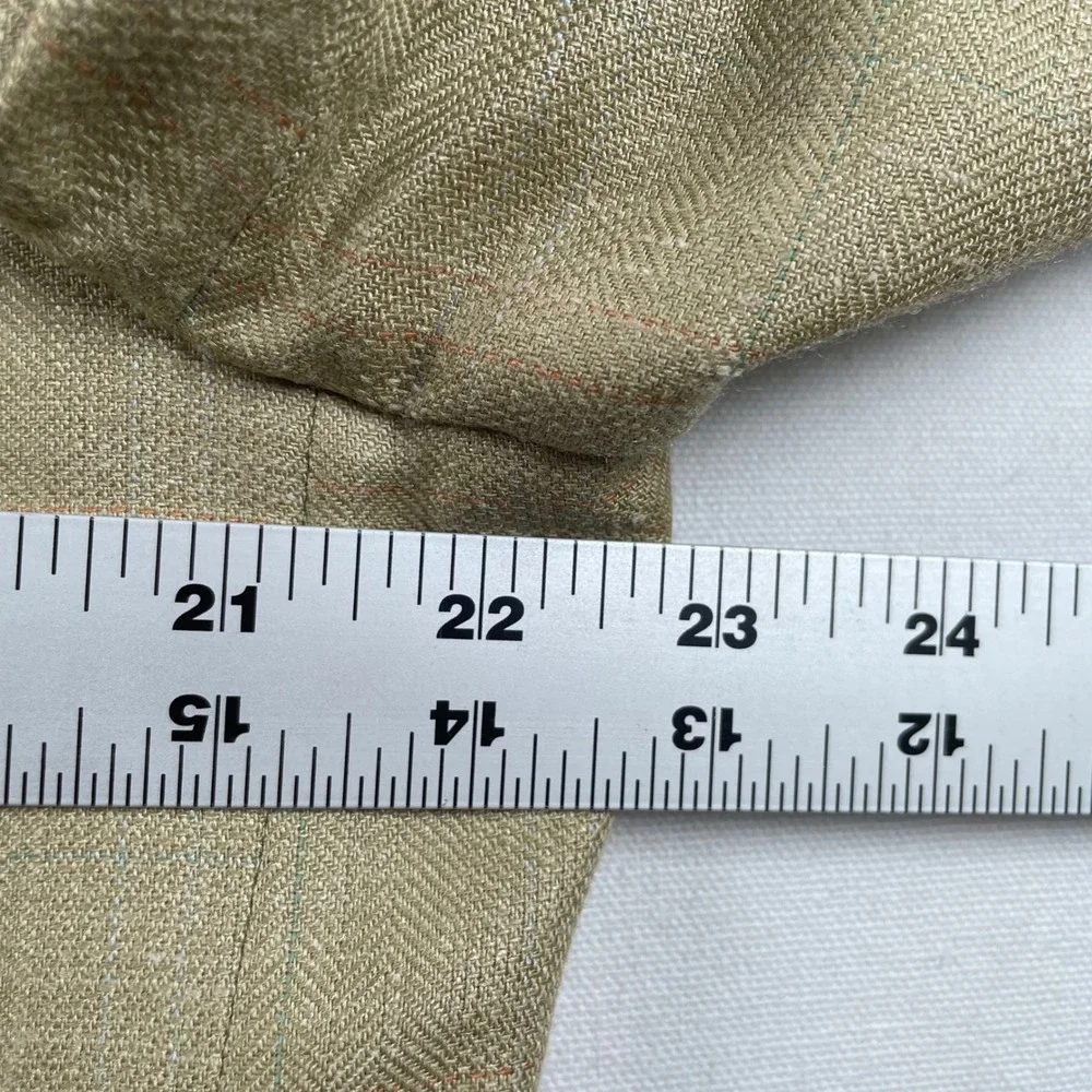 Ralph Lauren Tan Herringbone Windowpane Check 2 Button Blazer Sport Coat Jacket